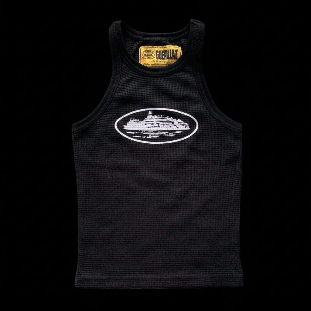 Corteiz Alcatraz Unisex Tank Top Black/White