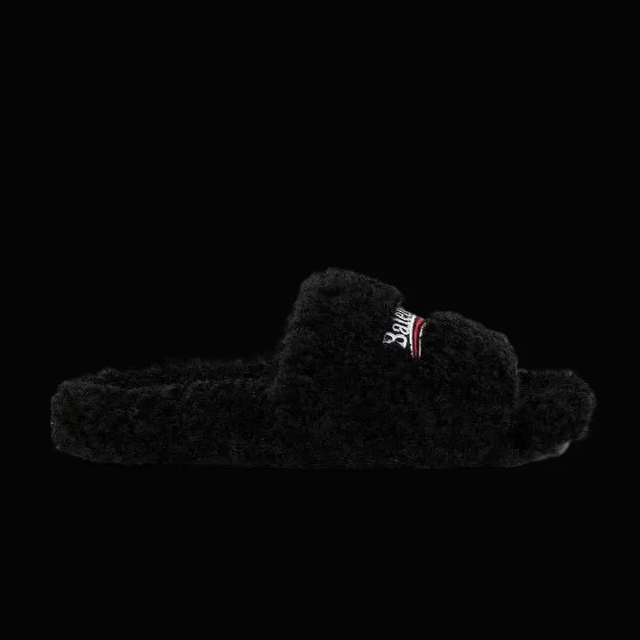 Balenciaga Furry Slide Black
