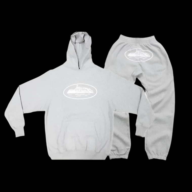 Corteiz Alcatraz Grey Hoodie Set