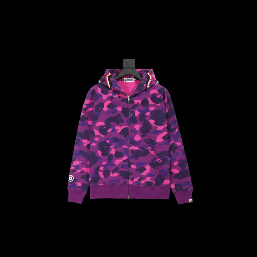 Bape Zip Up Hoodie Purple